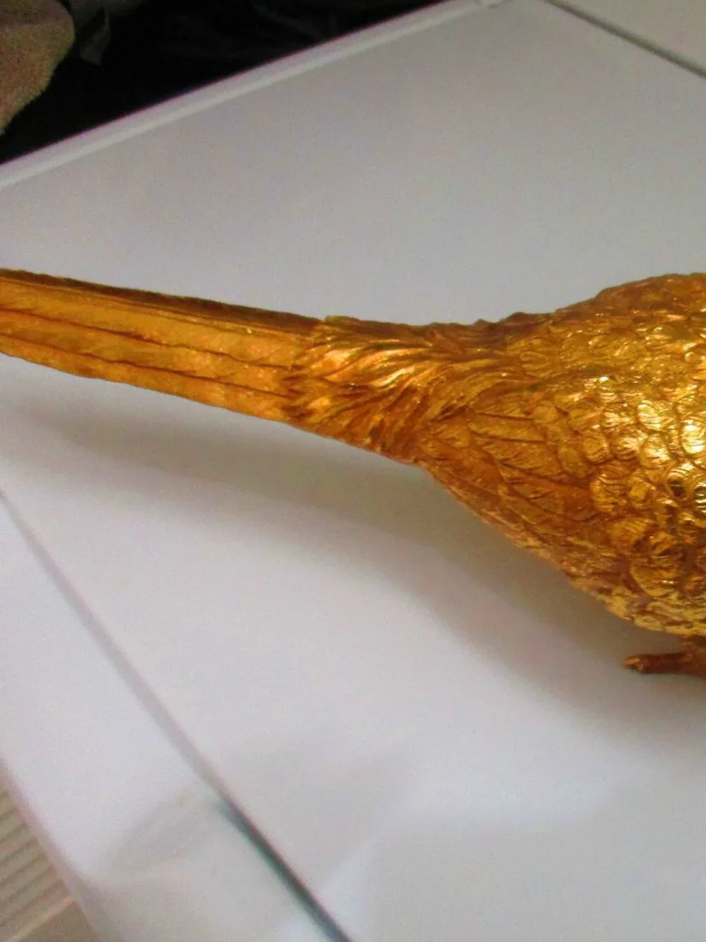 RAZ Imports Metal and Resin Gold Pheasant, Solid not Hollow, Brand New with Tags